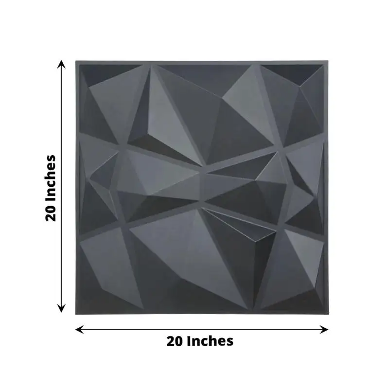 Hotel interior decoration pvc waterproof wall panel diamond textural 3d wall panels black