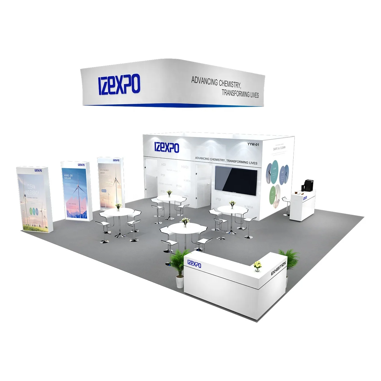 Izexpo Quick Setup Booth Trade Show Stand Exhibition Booth Factory Lightbox Display Wooden Modular Photo Exhibition Booth Stand