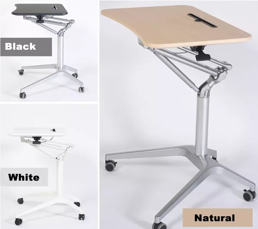 PM-LF01 Mobile work station adjustable gas spring lift sit stand office Desk