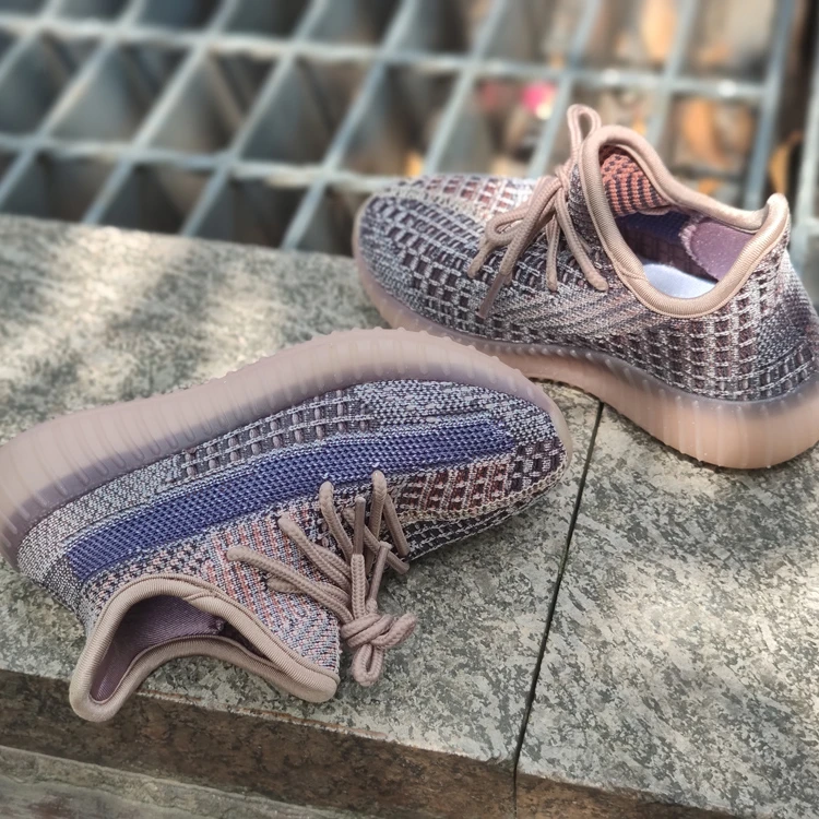 Кроссовки Yeezy из ткани с мягкой подошвой, удобные дышащие кроссовки со шнуровкой для мальчиков и девочек