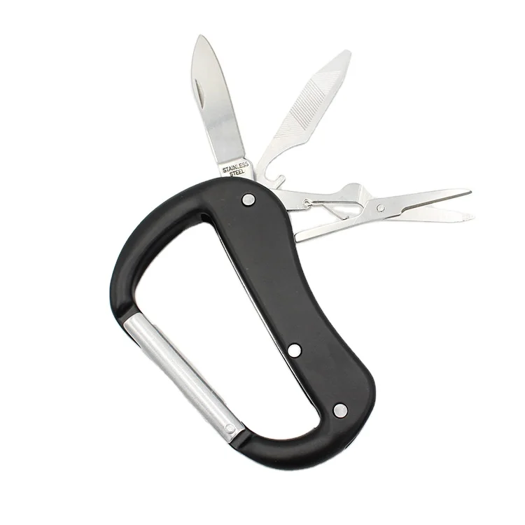 
Ailot Multi Function Camping Hiking Survival Rock Climbing Gear Knife Carabiner Tool 