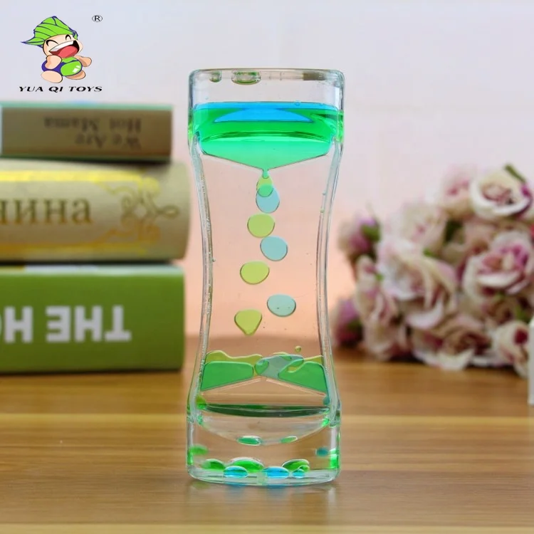 YQ Fidget Toy Creative Hourglass Colorful Liquid Motion Bubbler Liquid Oil Timer Hourglass