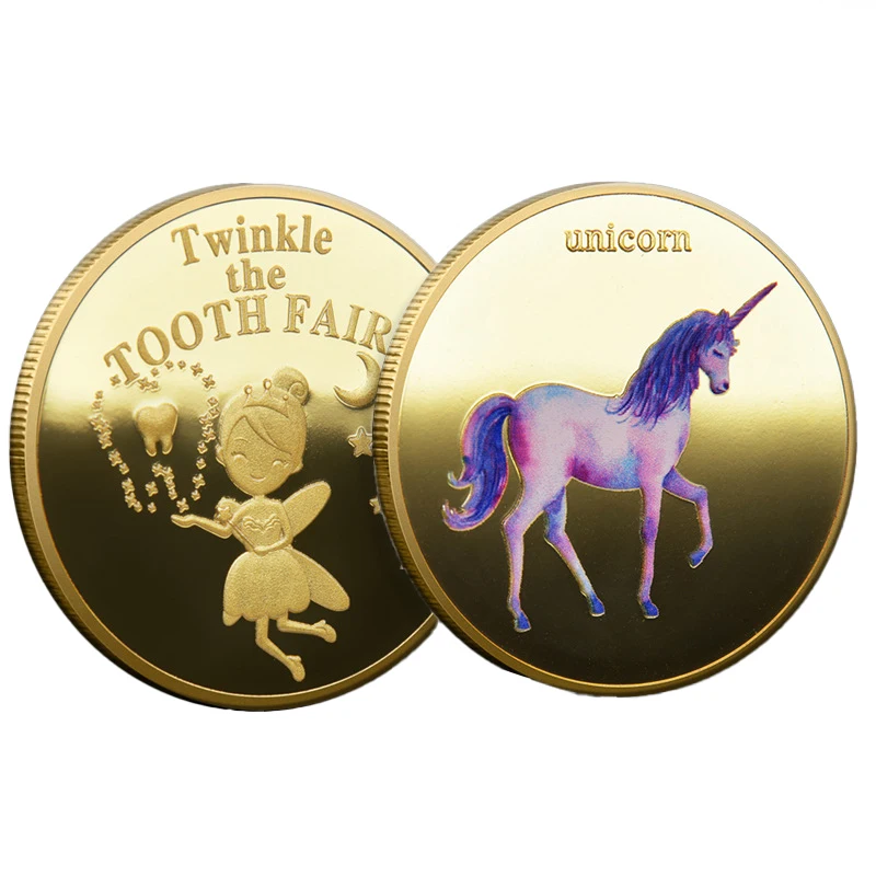 Customized Metal Crafts Commemorative Coins Token Collections Maker Custom Gold Tooth Fairy Coin