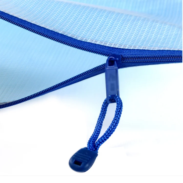 High Quality Reusable PVC mesh envelope document storage bag A4 zippered mesh file bag file folder pouch bag