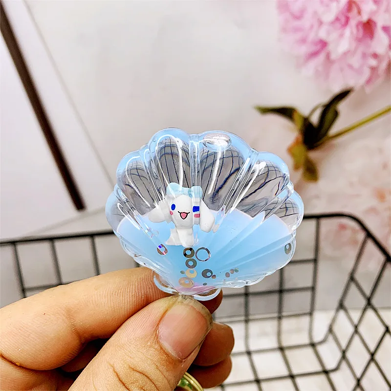 Promotional Transparent Liquid Milk Carton Doll Pendant Charm Key Ring Acrylic Shell Shape Float Oil Keychain