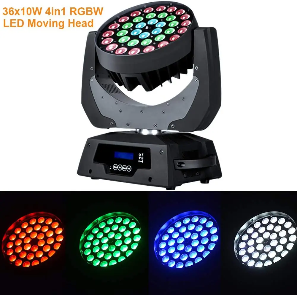 Professional Stage Light 36pcs*10w Led 36x10w Rgbwa UV Zoom Wash Lights Moving Head Light Big Bee Eye for Dj Disco Event