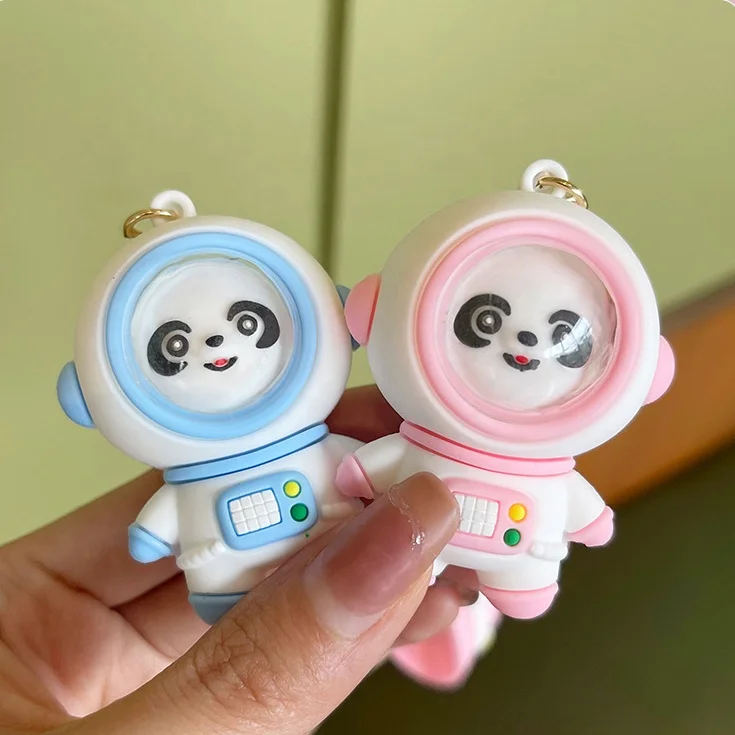 Cute Soft Rubber Mini Cartoon Keyring Lanyard Car Accessories Bag Pendant Key Chain PVC 3D Astronaut Keychain