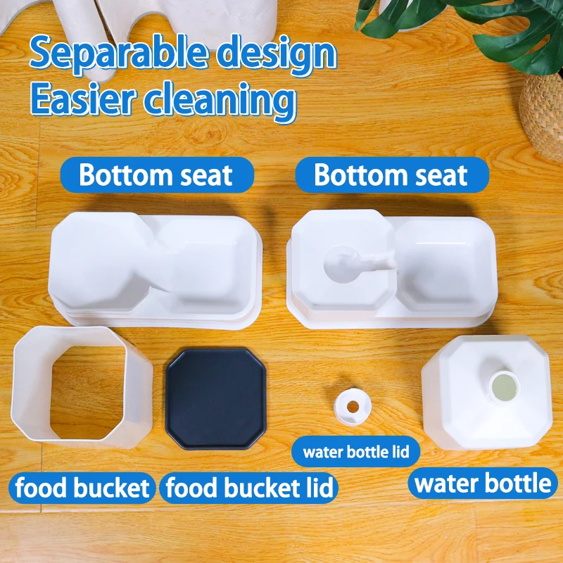 Semi Automatic pet feeder Cat dog food feeder kettle automatic water feeder Non-wet mouth water dispenser