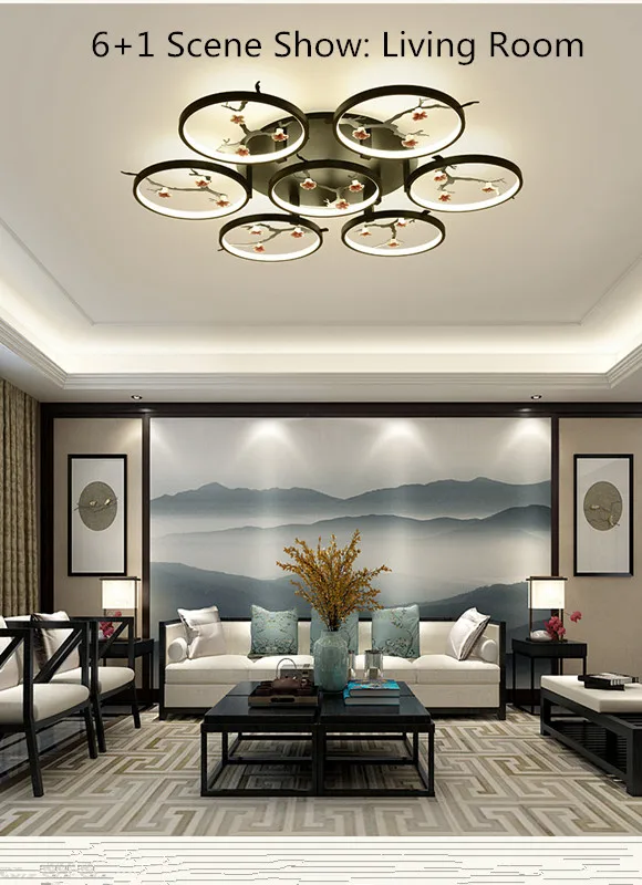 
New Chinese style mural large decorative beautiful custom Chandelier 