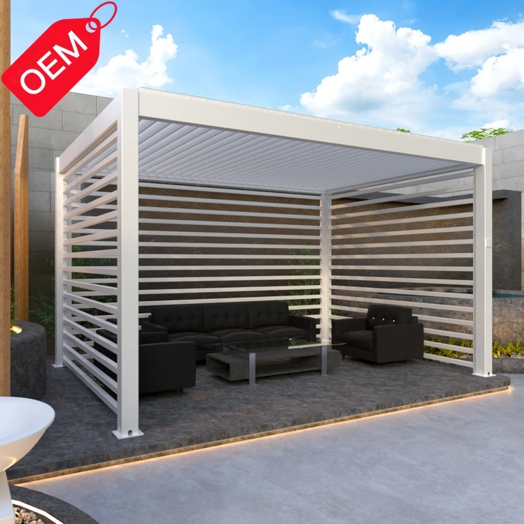 oem louvered roof pergola outdoor customized motorized retractable awnings 4meter x 3 meter pergola ready to ship