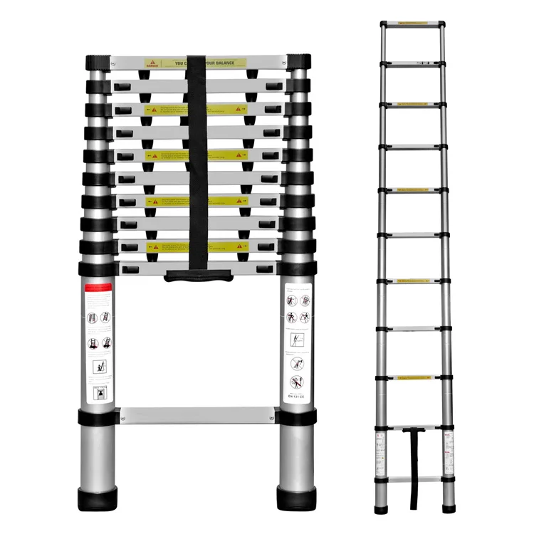 Hot Sale aluminum folding single straight telescopic step ladder portable stairs