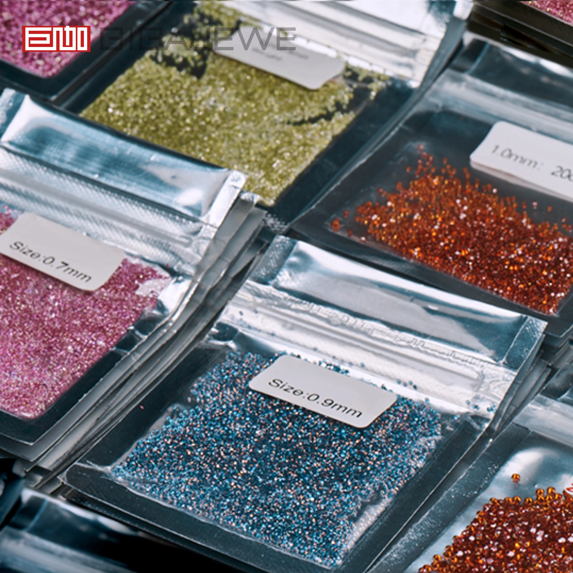 GIGAJEWE DEF blue yellow red pink Color 0.8-3.0mm Round cut Melee moissanite brilliant cut for jewelry making