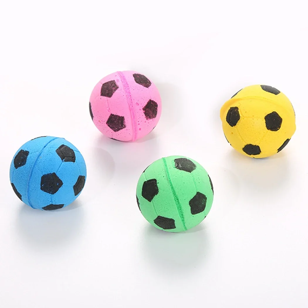 4pcs Cat Toy Ball Interactive Cat Toys Play Chewing Scratch Natural Foam Sponge Football Training Pet Supplies