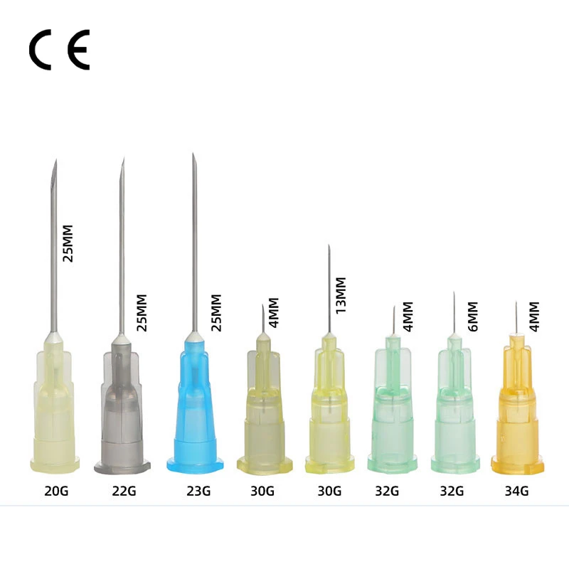 Disposable safety hypodermic needles manufacturing 27G 13mm sterile hyaluronan acid injector bulk needle for Hospital use