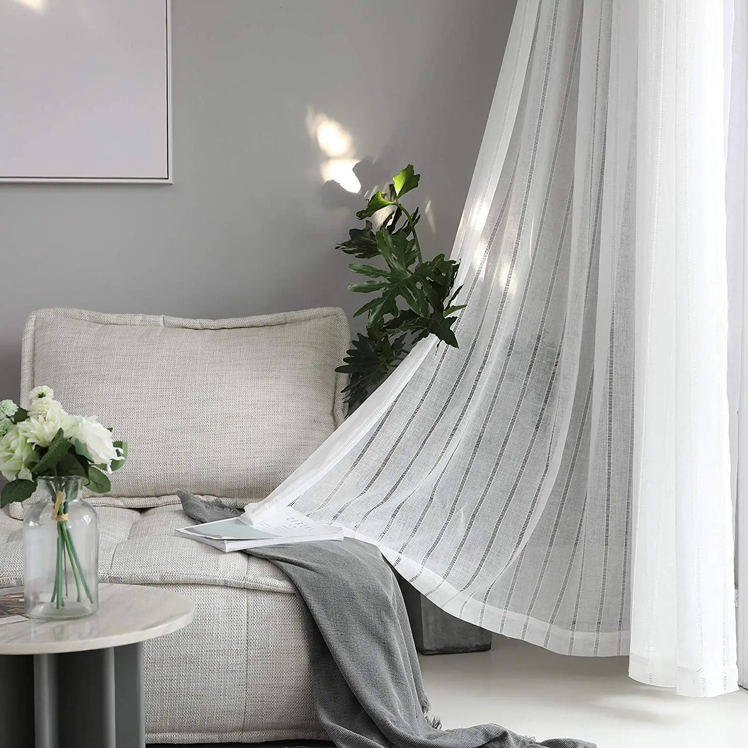 Bay window germany european style light filtering sheer cheap curtains for home privacy protect for window decoration