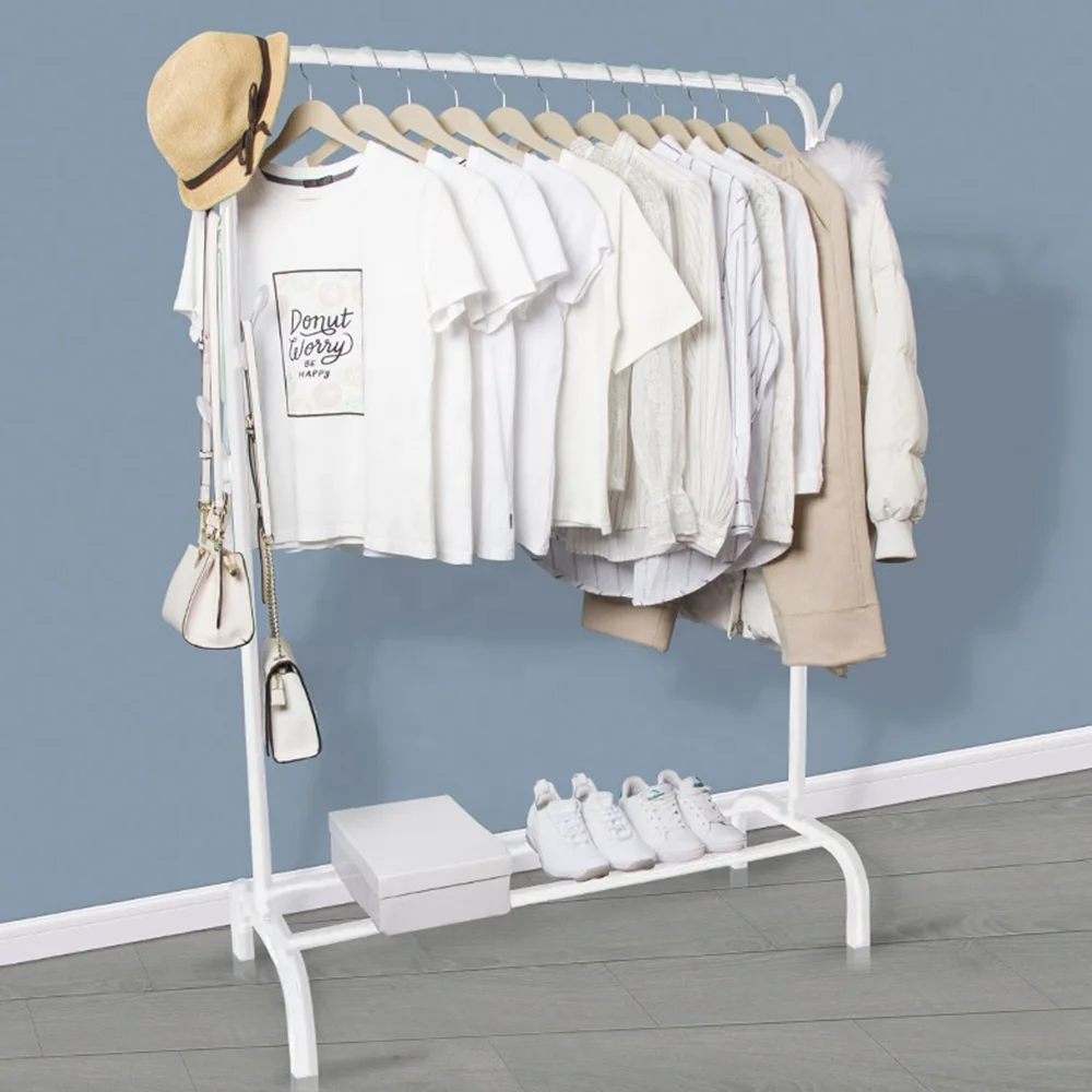 Wholesale Cheap Price Gold Clothing Garment Rack Metal With Shelves Coat Stand For Sale