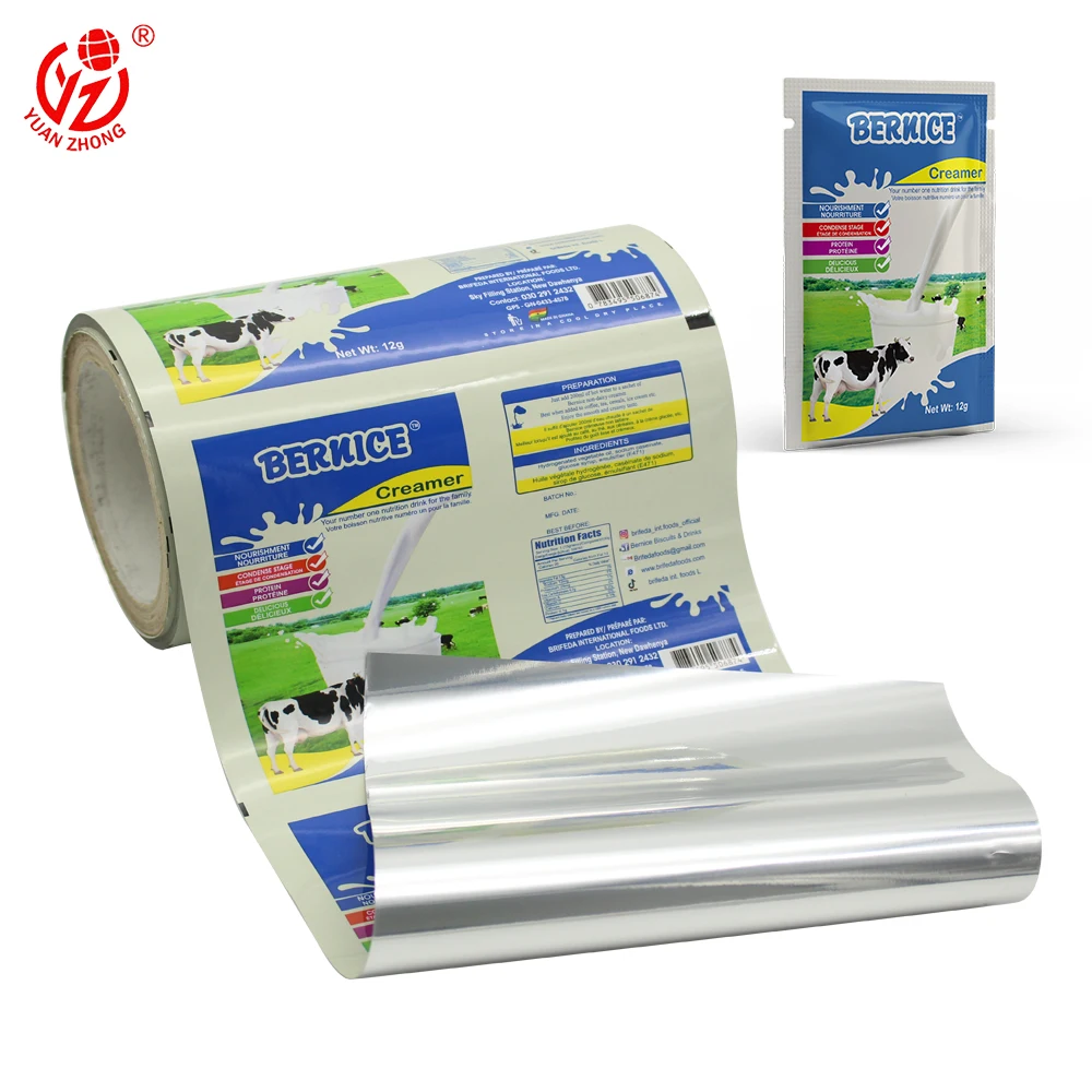 Wholesale Custom Printing Food Grade Coffee/Milk/Soft Drink Sachet Packaging Film Plastic Laminated OPP Foil Film Roll