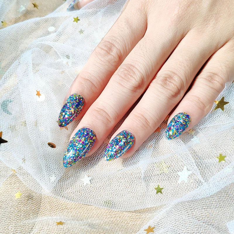 Popular reflective glitter dips very shiny disco dipping acrylic for salon use good acrylic not too running