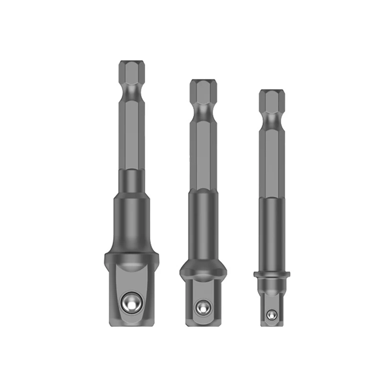 Socket Connecting Rod With Hexagonal Handle To Square Head Small Size 1/4 3/8 1/2 Wind Batch Electric Sleeve Connecting Rod