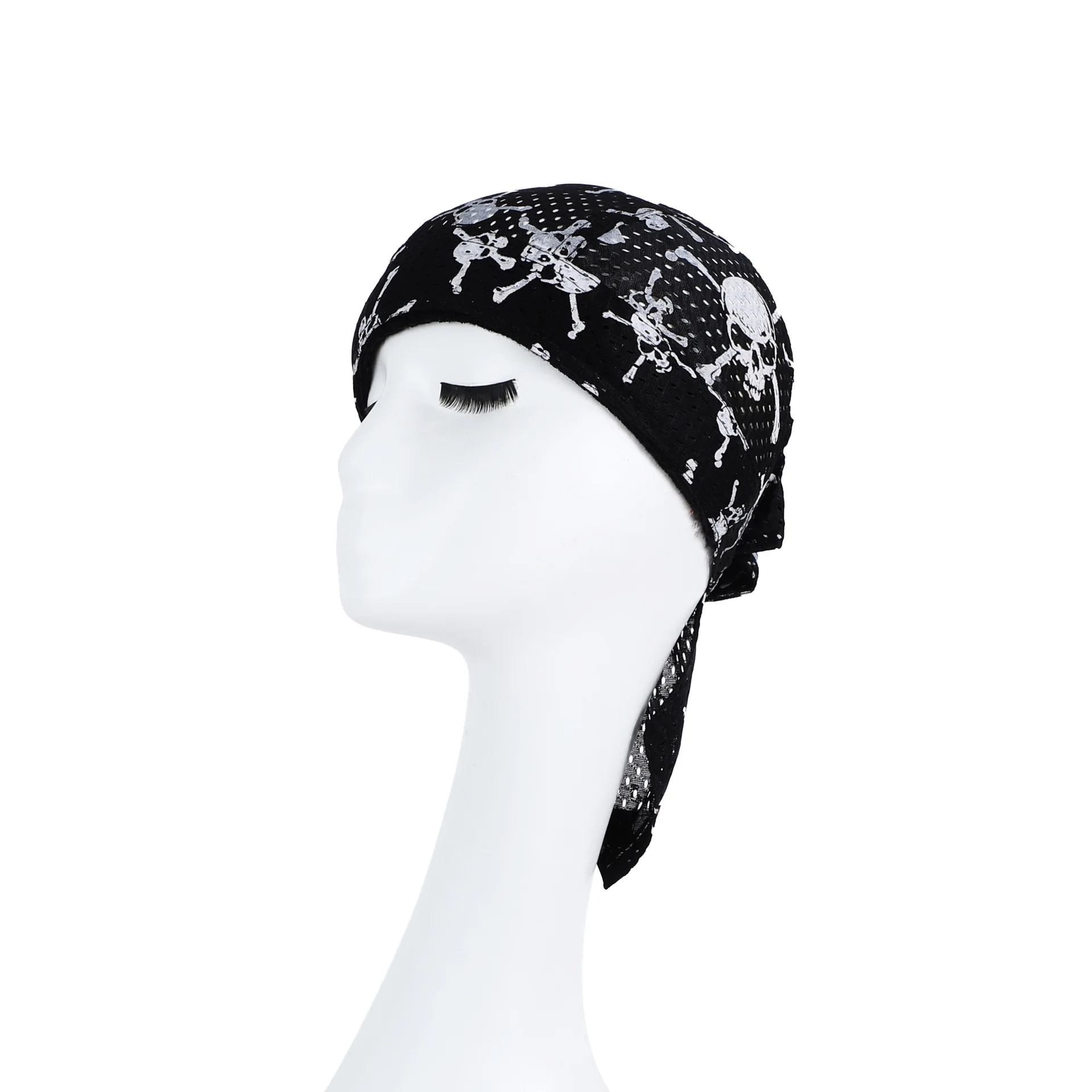 HZM-24269 High Quality Custom logo High Elastic Cycling Doo RAG Skull Bandana Head Wrap Breathable Helmet Liner