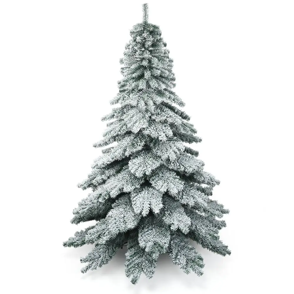 Senmasine Factory 7.5ft Snow Flocked Artificial Christmas Tree with metal stand for Holiday Christmas festival decoration