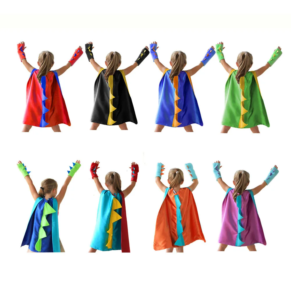 Hot Selling Kids Halloween Party Costume Dinosaur Cape Cloak Girls and Boys Animal Cosplay