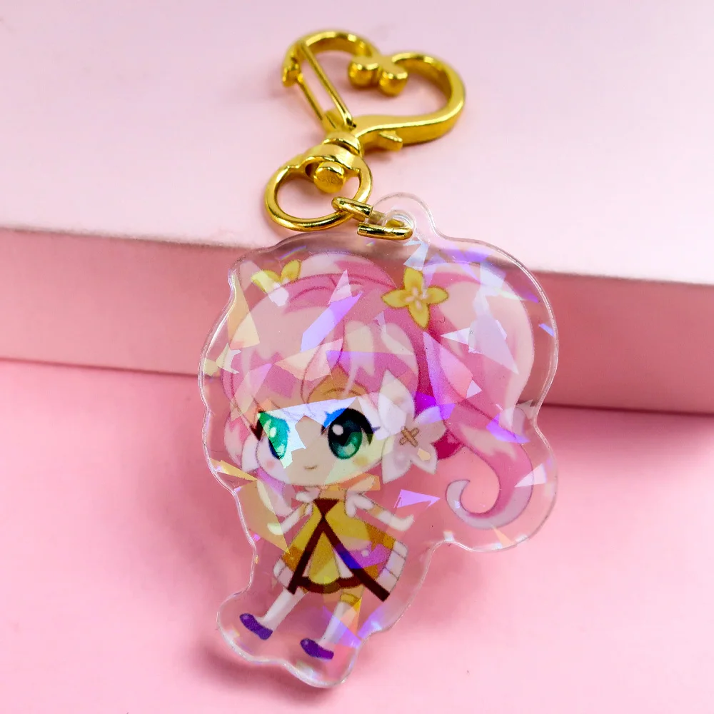 Wholesale Custom Star Shaped Acrylic Keychain Cute Keyrings