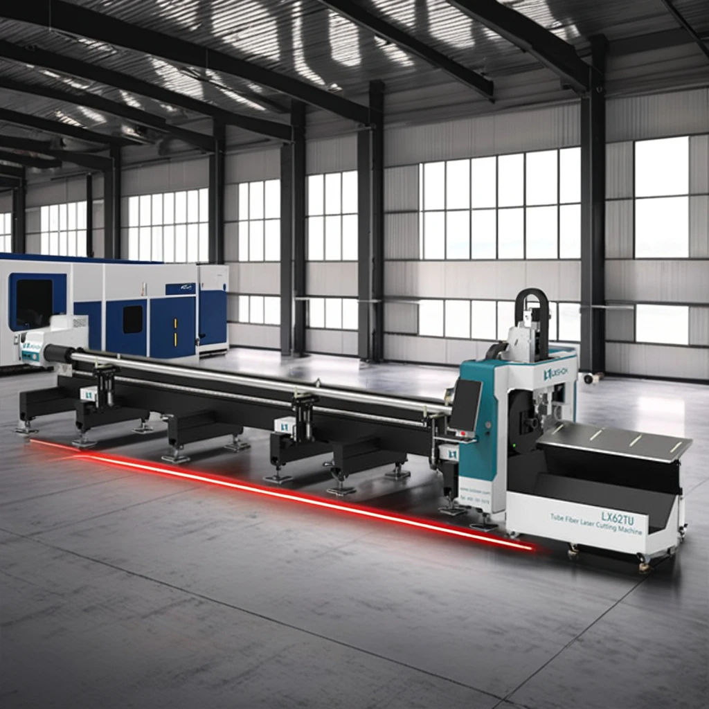 High Precision Thin Steel Tube Pipe Fiber Laser Cutting Machine For Round Tube Side Mount Laser Beveling Tube Cutting Machine