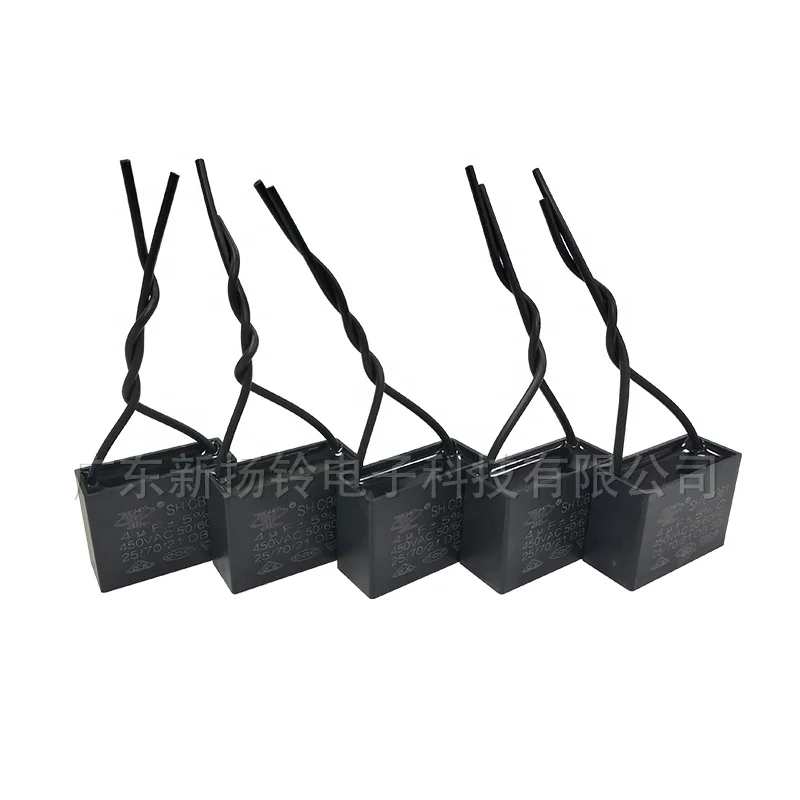 Hot Sale CBB61 4UF 38X16X27 Double Black Outer Leakage 100MM Household Appliance Capacitor