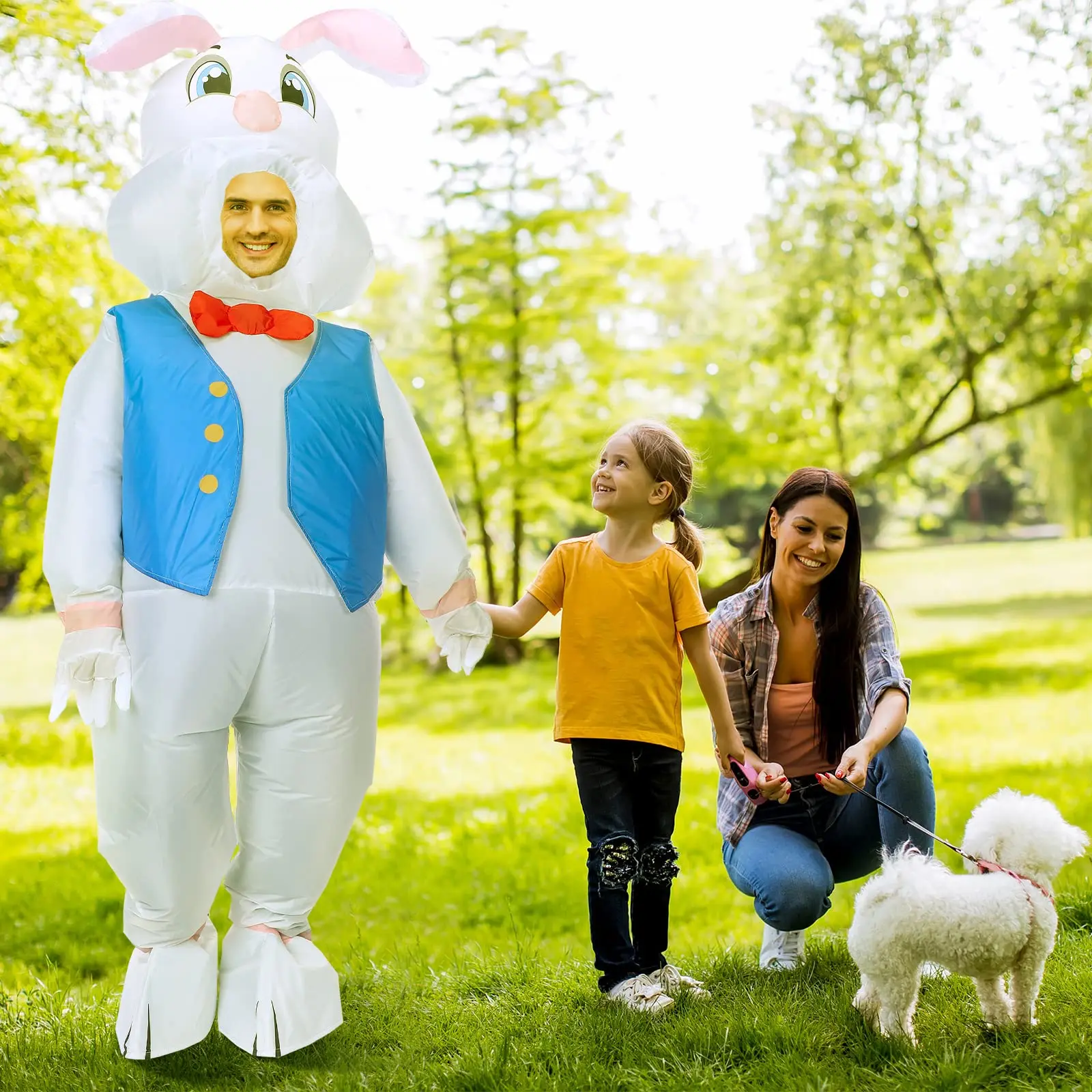 Wholesale Full Body Waterprtoof Free Size Happy Easter Rabbit Inflatable Costume