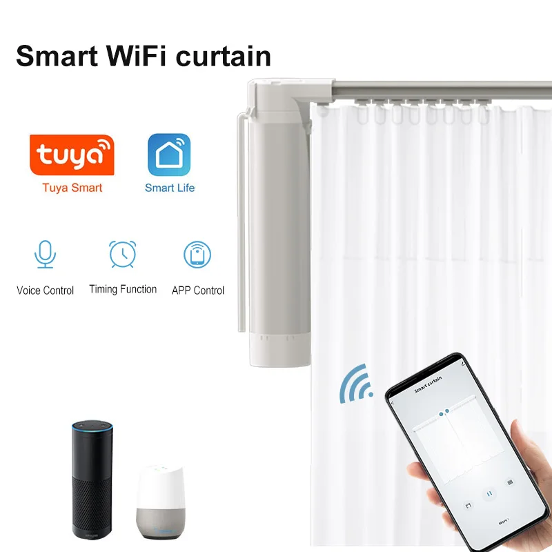 Smart Home Motorized Curtains with Remote Control  Customizable Electric Curtain Opener curtain motor