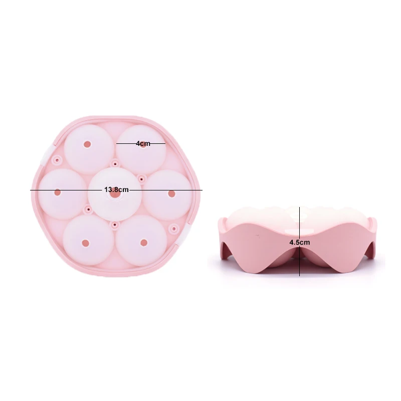 BPA Free Clear Ice Ball Maker 7 Cavity Round Ice cube Mold Food Grade Silicone