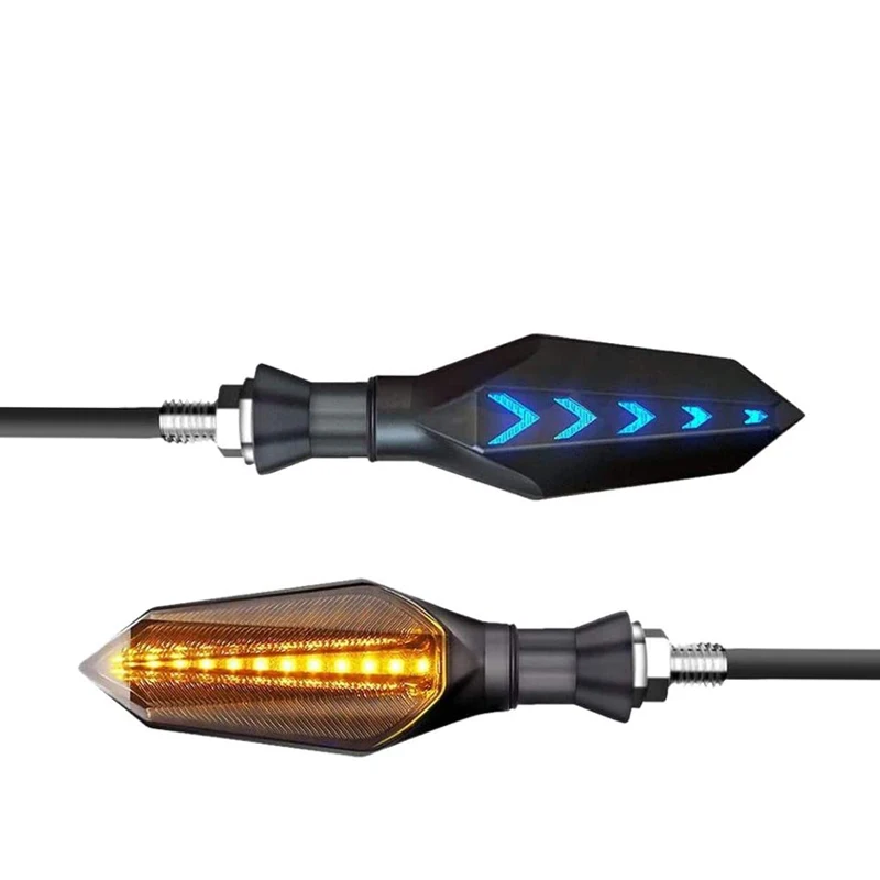 Индикаторы мотоцикла течет светодиодные сигнальные огни 12 светодиодных ламп мотоцикл лампы Универсальный В светодиодная Поворотная сигнальная