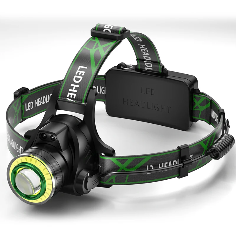2021 Zoomable xml T6 COB Led head light lamp 4 Modes fishing camping Water proof Outdoor Rechargeable Headlamp