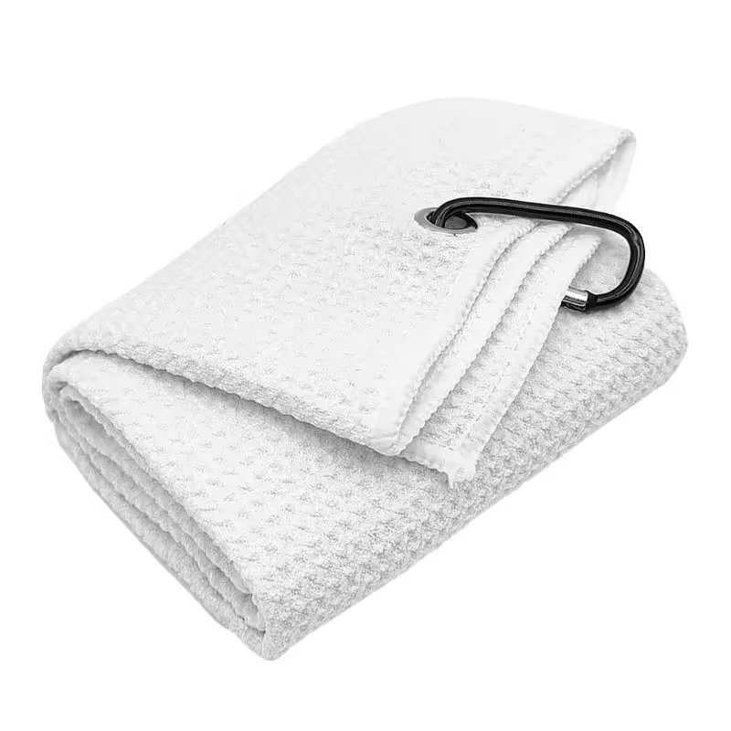 Пользовательские печати из микрофибры Вафельное полотенце для гольфа полотенце с логотипом и крючком