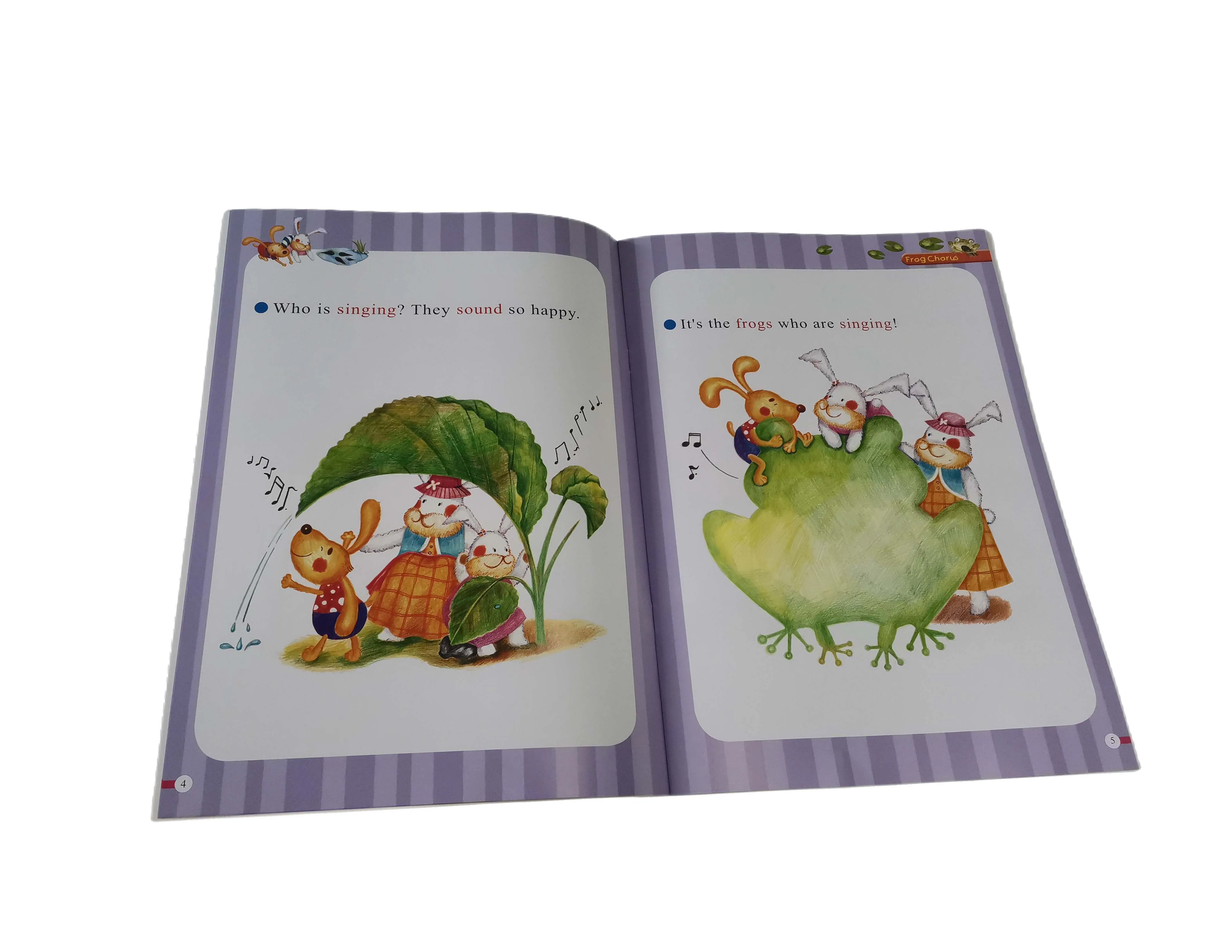 English children story book about natural life with kids talking pen