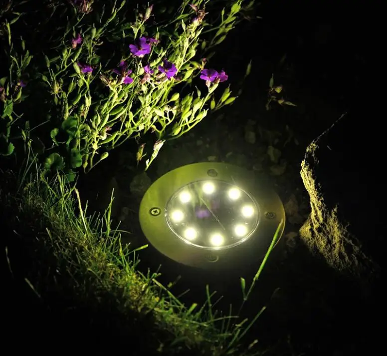 8 LED Solar Garden Lights or Hotel Exterior Decoration with Colorful Landscape Lights  CE and RoHS