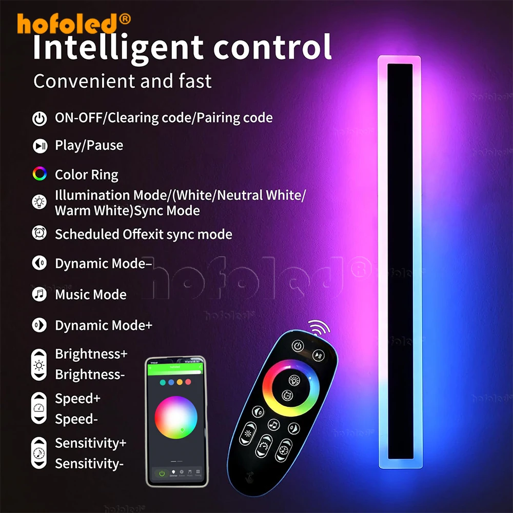 Hofoled RGBW TUYA WiFi LED Wall Sconce Light IP65 Home Garden Color Change RGB Outdoor Smart Wall Lights with Alexa Google Music