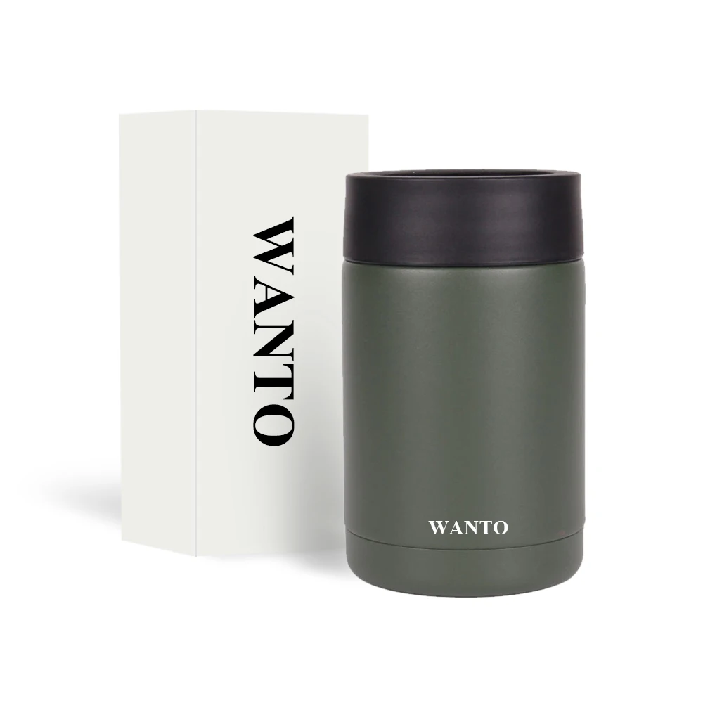 Wanto Wholesale Custom Logo 12oz Can Cooler Double Layer Stainless Steel Vacuum Insulated Tumbler Coolers Keep Cold Can Cooler