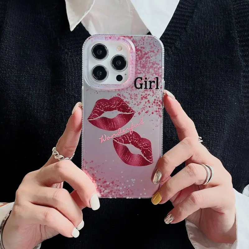 Free samples Big red lip Mouth KissIMD mobile phone case For iphone 14 Plus 13 12 pro xs max