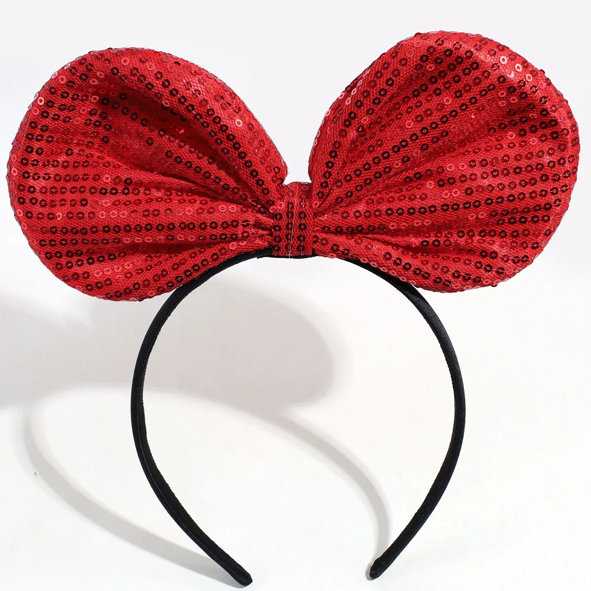 Full sequins cute mouse headband sequined bow hair accessories children lovely cartoon mouse ears hair band for girls