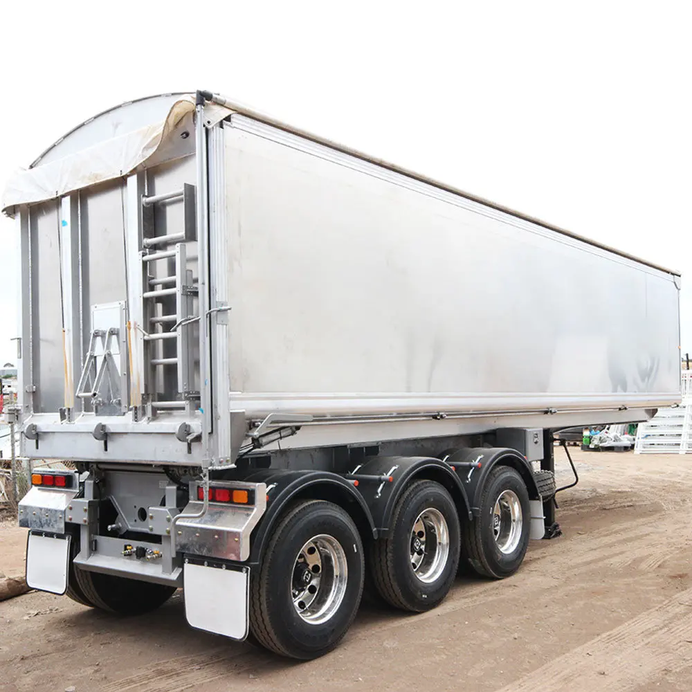 Hot sale 3 Axles Dump Semi-trailer Aluminum Alloy Tipper Semi Trailer for Farm Grain Transport
