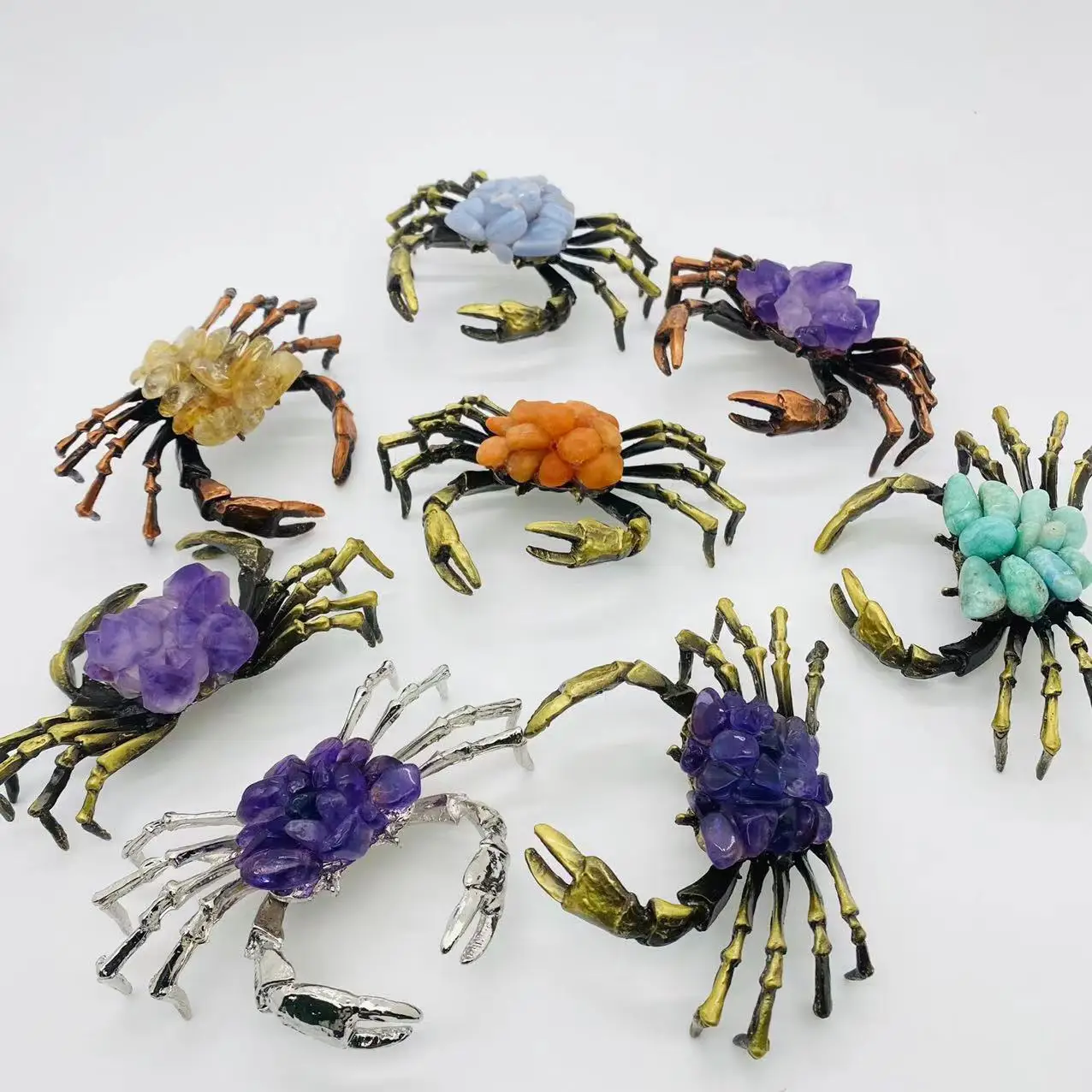 Wholesale Crystal Healing Stones Crystal Crafts Animal shape Crystal Crab For Halloween Decoration