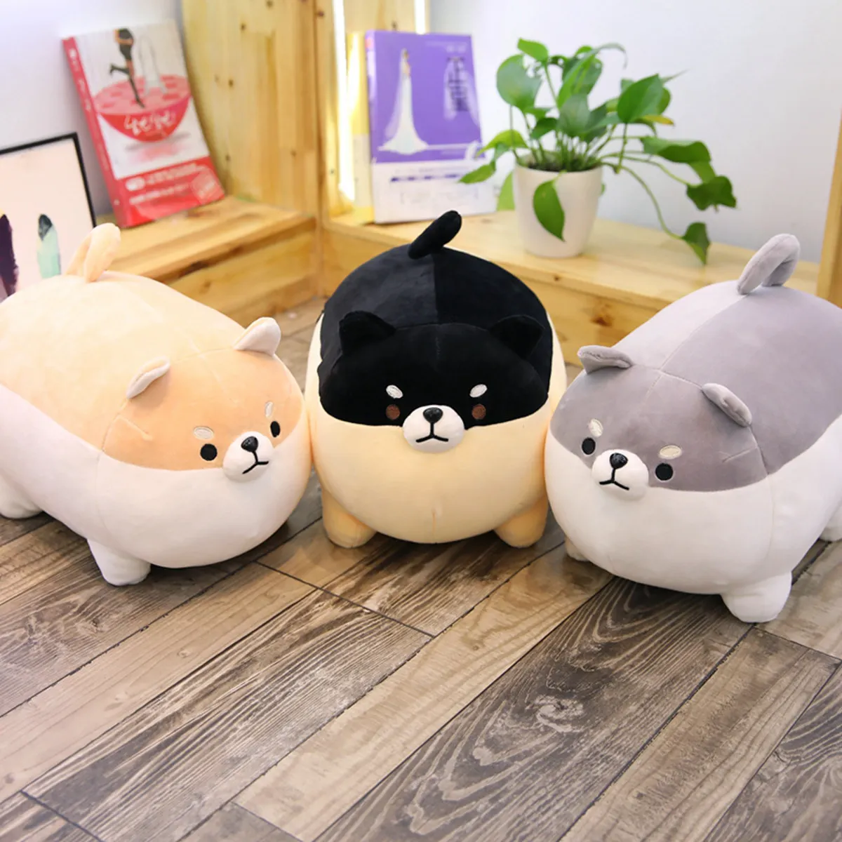 Stuffed Animal Shiba Inu Plush Pillow,Soft Corgi Dog Anime Plushies Japanese Cuddle Pet Throw Pillow,Kawaii Plush Toy Gifts for