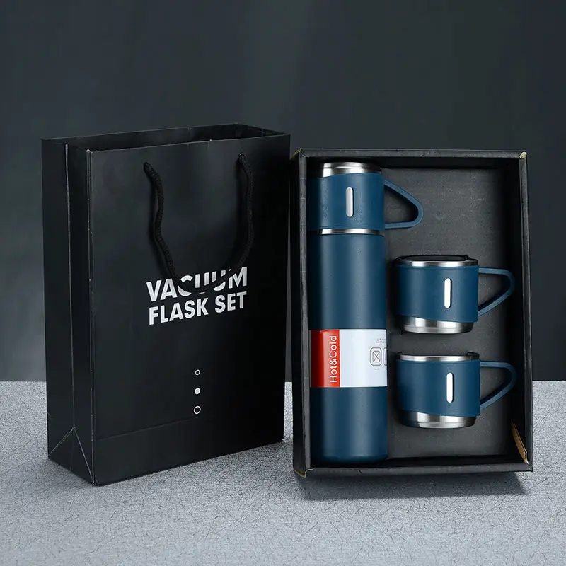 Custom Logo Stainless Steel Vaccum Termo Thermos Insulated Water Bottle Vacuum Flask Gift Set