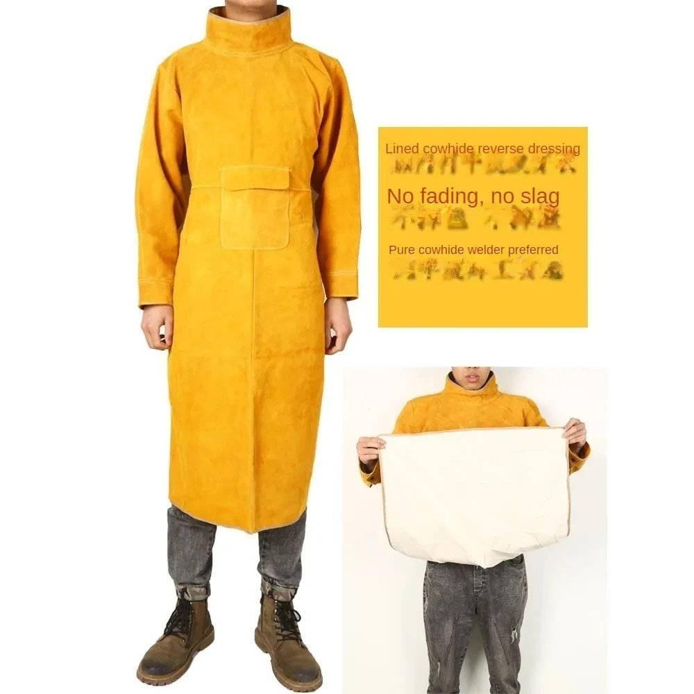 Industrial Welding Flame Proof Split Leather Welding Protective Jackets Work Wear