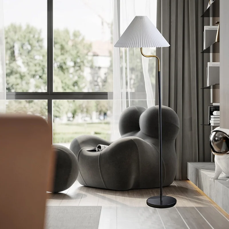 Прямая поставка современная простая Напольная Лампа с регулируемым плиссированным абажуром и поворотом на 360 градусов