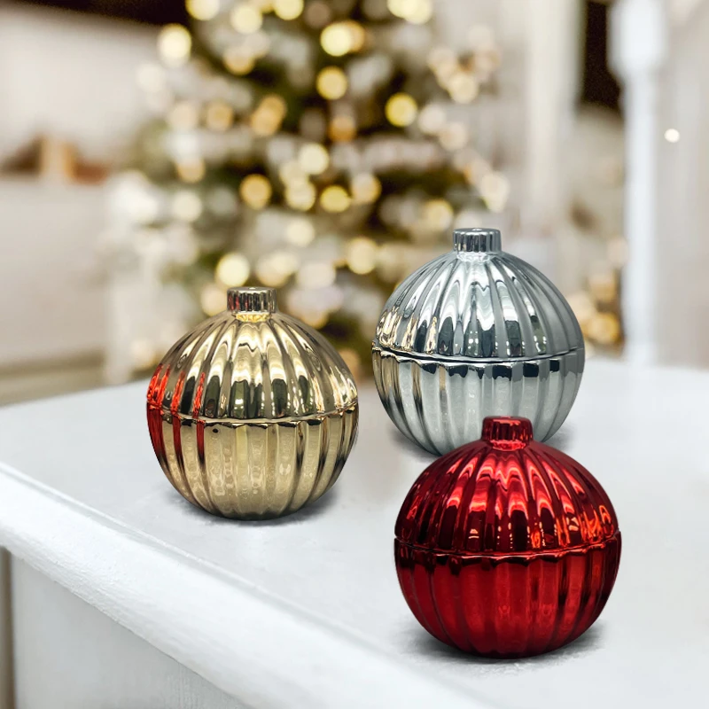 New Products Luxury Candle Vessels Container Electroplating ceramics Jar Soy Wax Scented Candles Jars