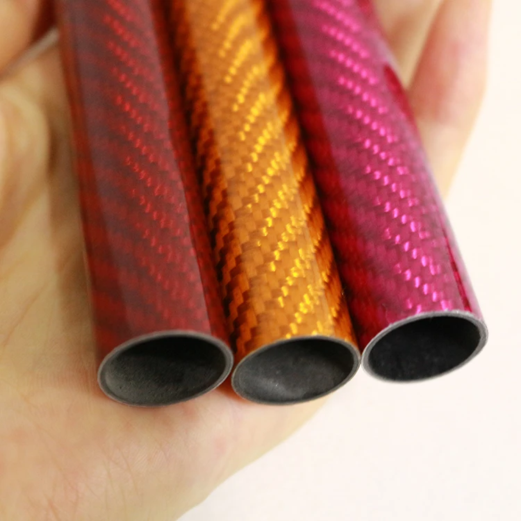 Top Quality High strength Customized Colored 3K Carbon Fiber Tube 5mm 8mm 10mm 20mm 30mm 40mm 50mm