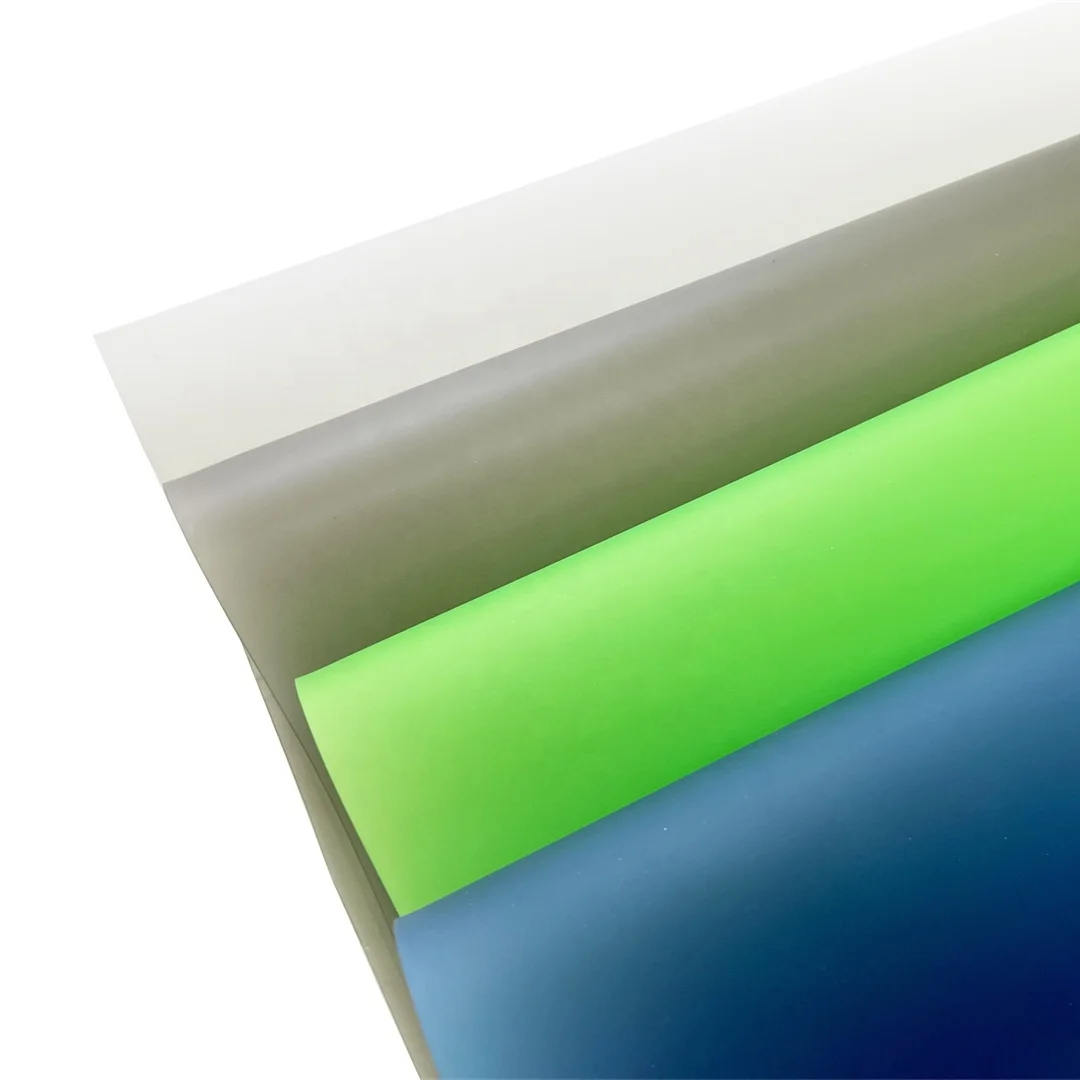 Colourful Translucent Matte Jelly  TPU Artificial Leather, pure color materials, 0.8mm thickness, for Shoes And Bags